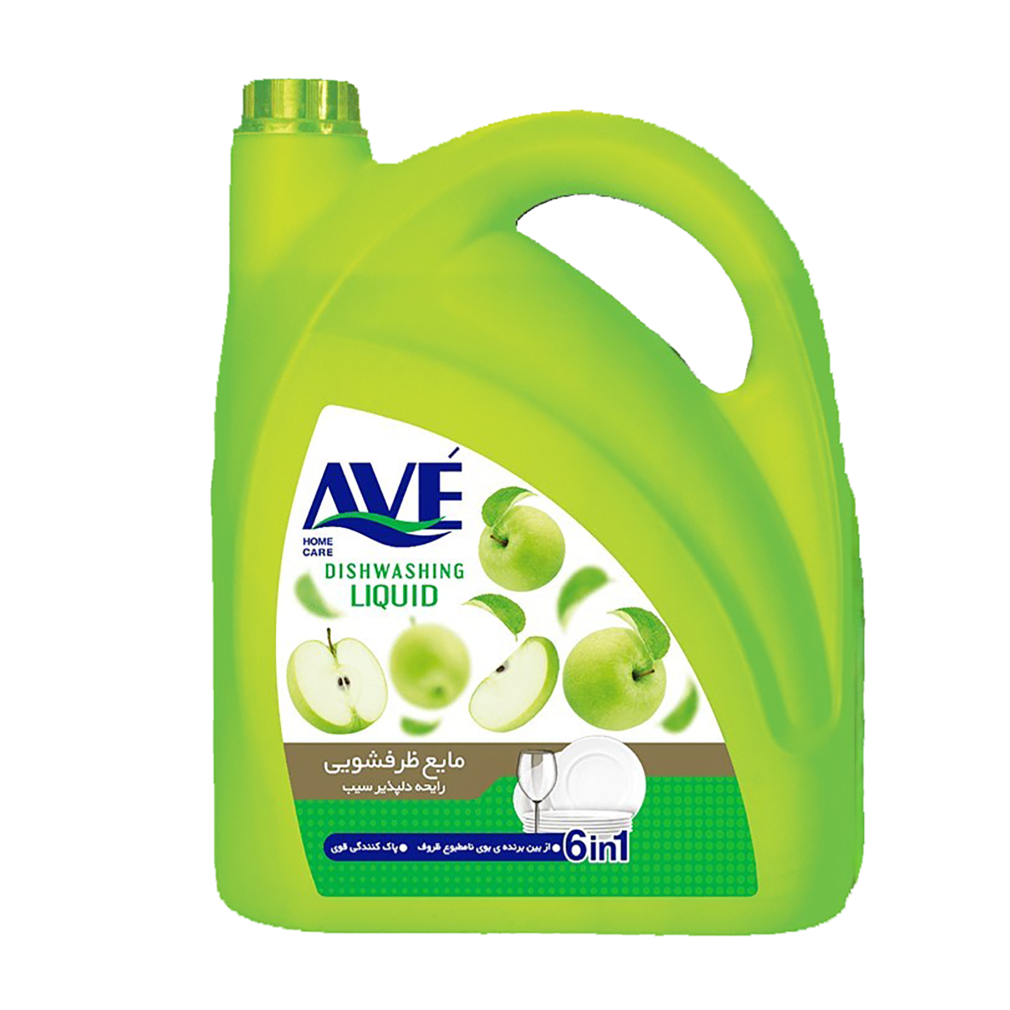 ave-مايع ظرفشويي 6*1با رايحه سيب 3750گرم 4*1