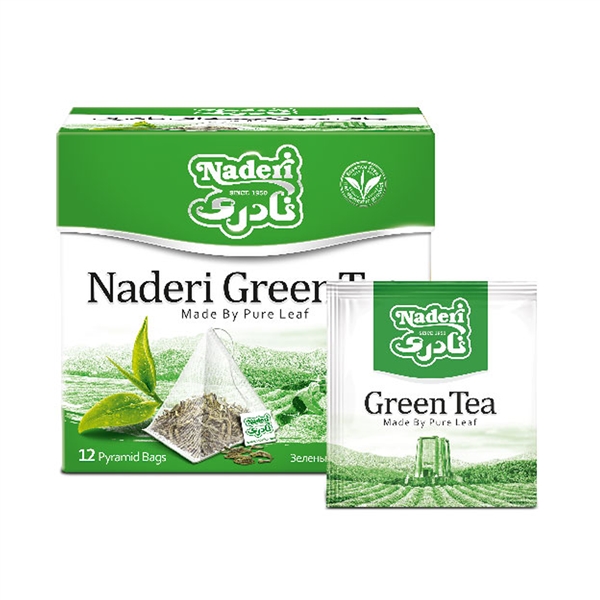 نادری_ چای سبز کیسه ای هرمی 24 گرم