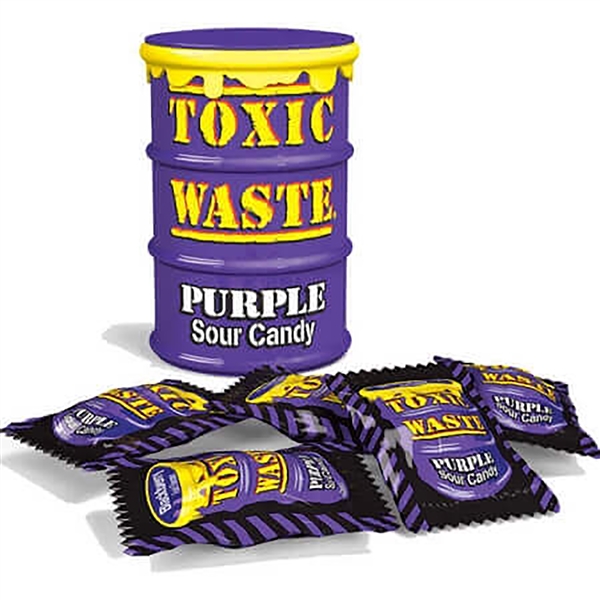 Toxic Waste آبنبات ترش قوطي بنفش 42 گرم