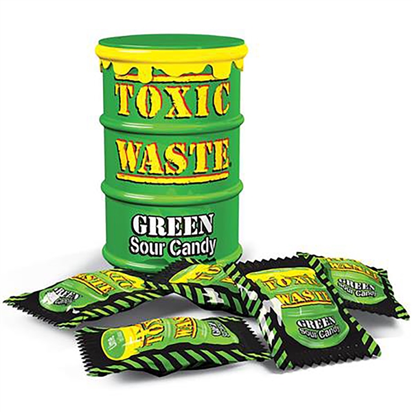 Toxic Waste آبنبات ترش قوطي سبز 42 گرم 