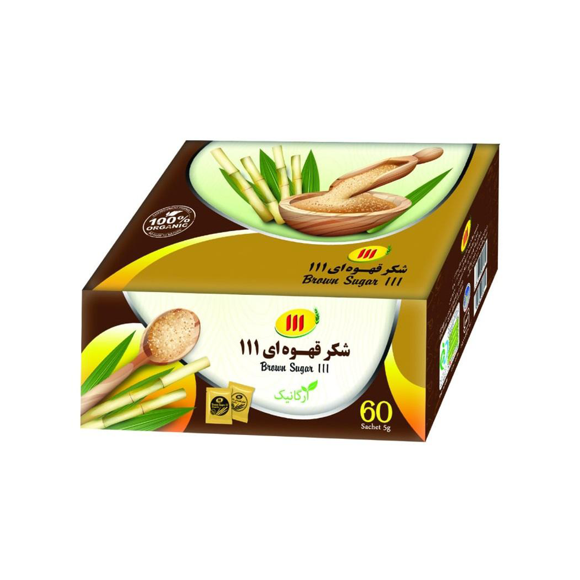 111_ شکر قهوه ای ساشه 60 عددی 12*1